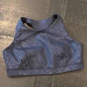 Gap Fit Eclipse Snakeskin Navy Blue Athletic Sports Bra Size Large